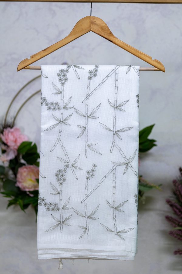 White Supernet Saree - Image 2