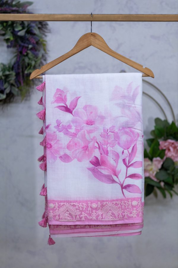 Semi Linen Saree - Image 3