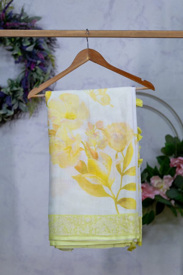 Semi Linen Saree - Image 4