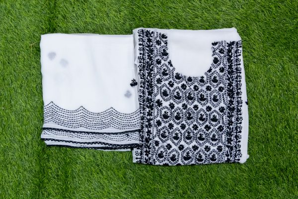 Unstitched Salwar Suit in Pure Viscose Georgette with Allover Chikankari Work - Image 2
