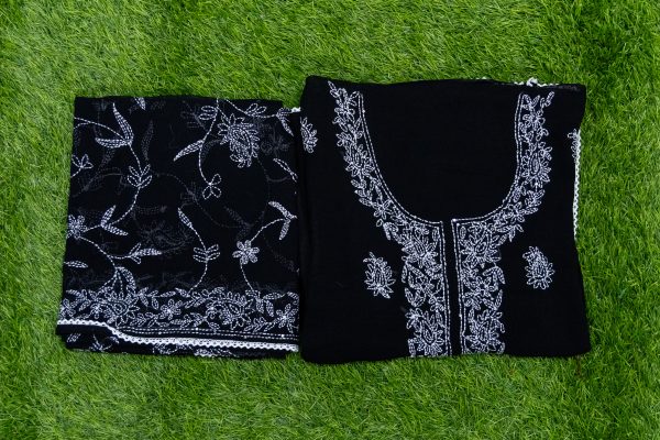 Unstitched Salwar Suit in Pure Viscose Georgette with Allover Chikankari Work - Image 3