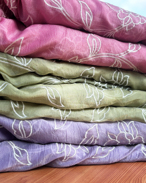 Crush Fabric with Appliqué Work