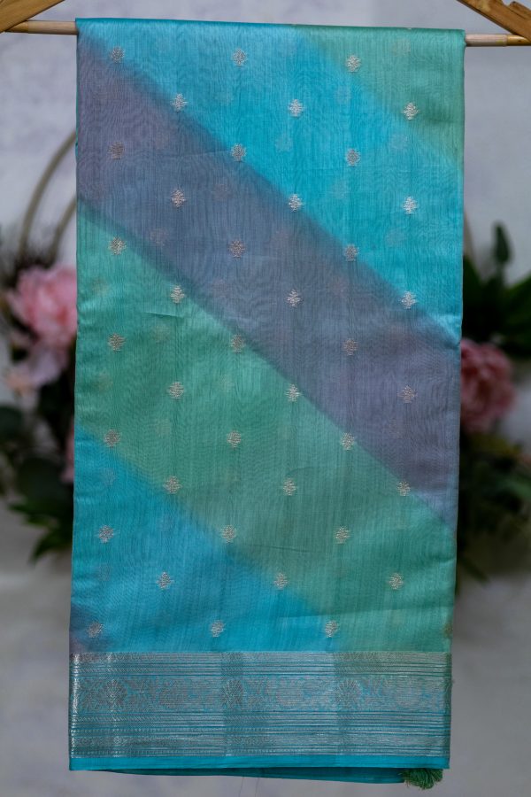 Maheshwari Silk Saree with Multicolour Shading - Image 9