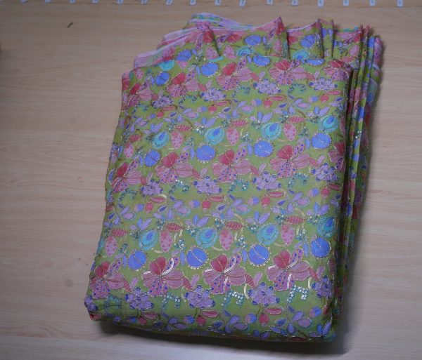 Pure Chinon Fabric position-printed embroidery - Image 3