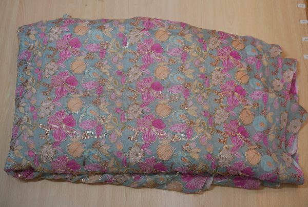 Pure Chinon Fabric position-printed embroidery - Image 6