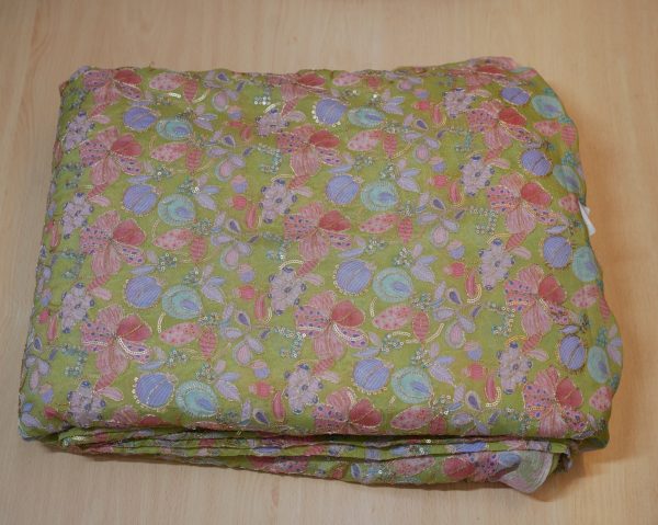 Pure Chinon Fabric position-printed embroidery - Image 4