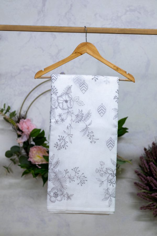 White Supernet Saree - Image 2