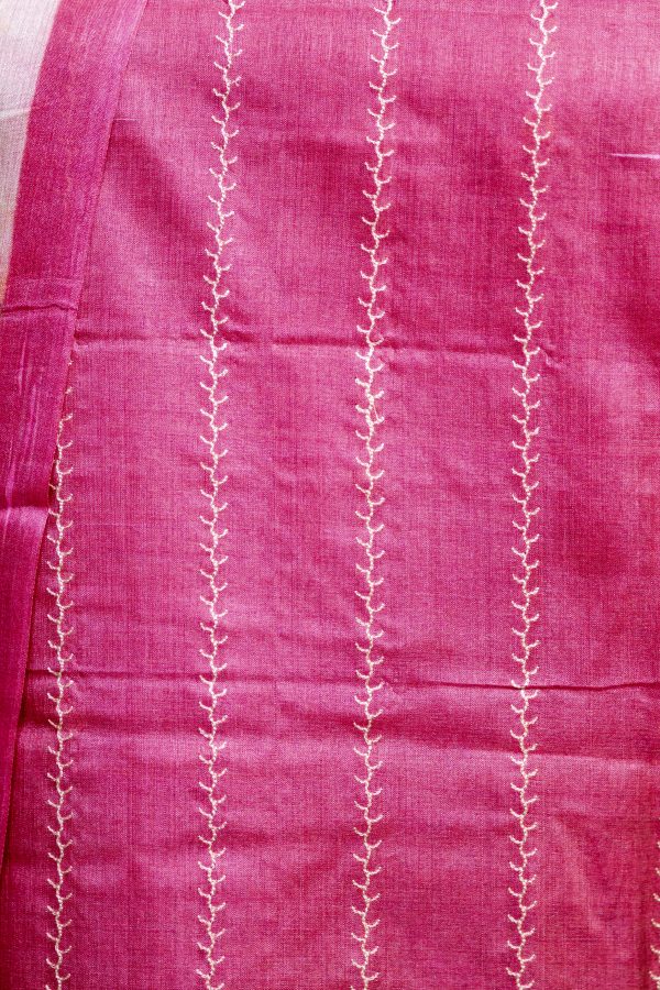 Pure Tussar Silk Salwar Suit with Digital Print & Embroidery - Image 5