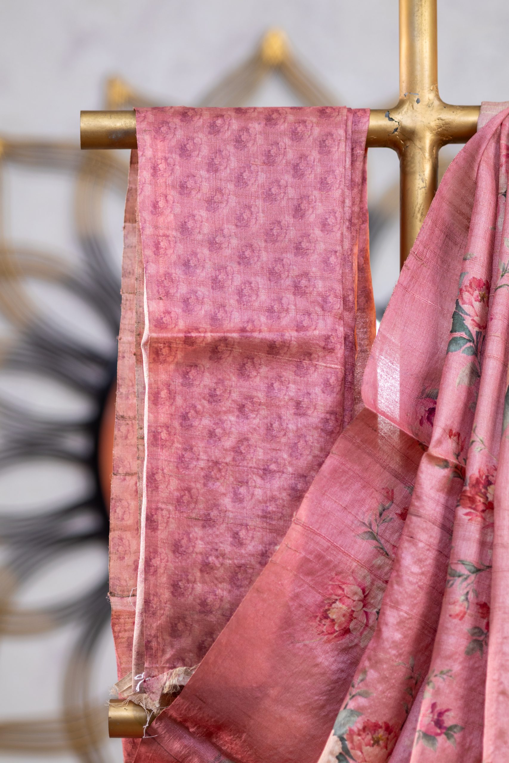 Pure Tussar Silk Saree with Digital Print - Image 2