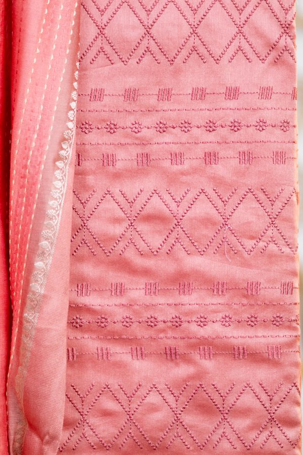 Pure Chanderi Silk Salwar Suit with Self Embroidery - Image 9