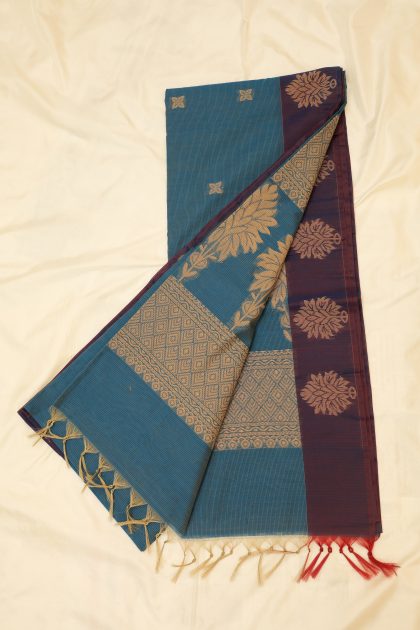 Cotton Silk Saree with Contrast Blouse