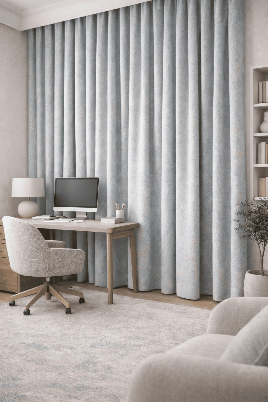 Abstract Grid Self-Texture Textura Verona 2 Curtain Fabric & Cushion Fabric MS-209