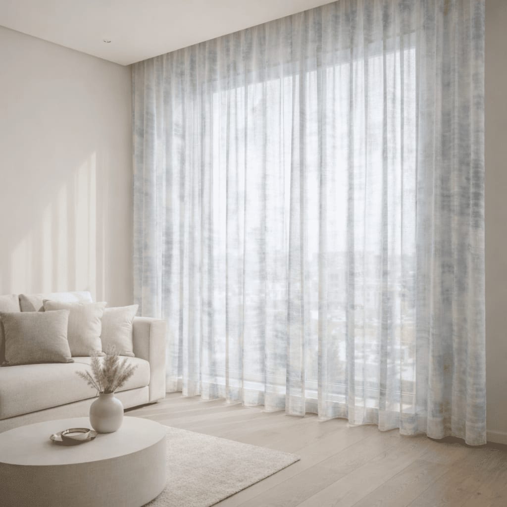 Abstract Waterflow Texture Sheer MILANO Curtain Fabric TESCA
