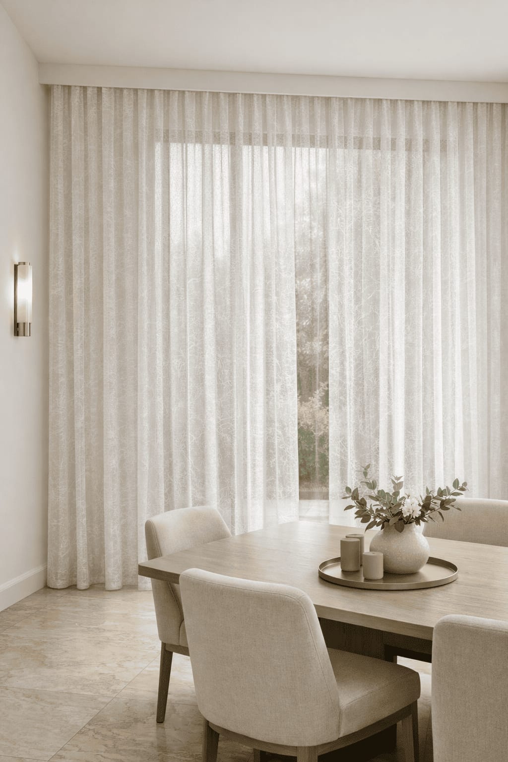 Soft Matte Plain Self-Texture Sheer MILANO Curtain Fabric SEAN