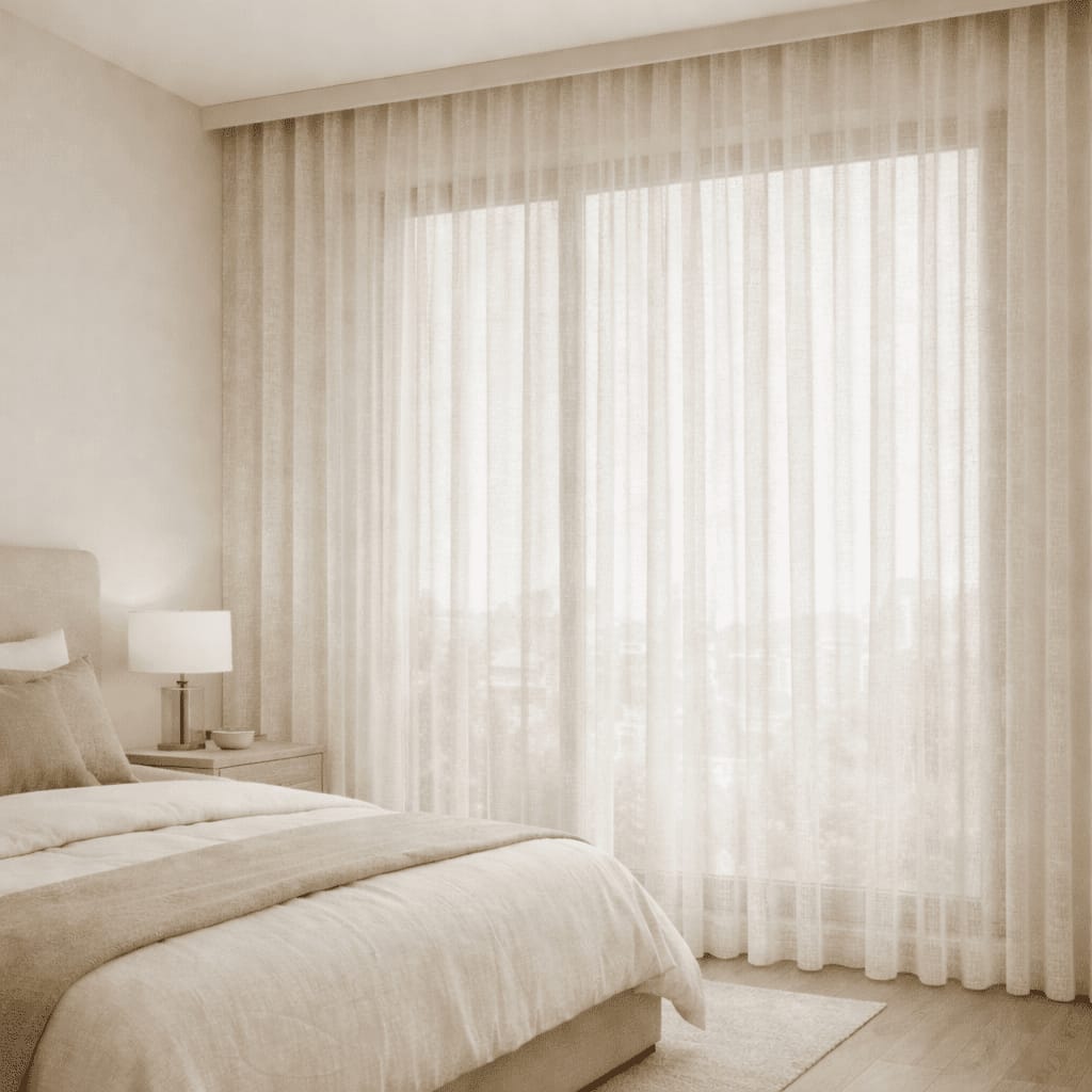 Soft Grain Self-Textured Sheer Verona 2 Curtain Fabric ONYX