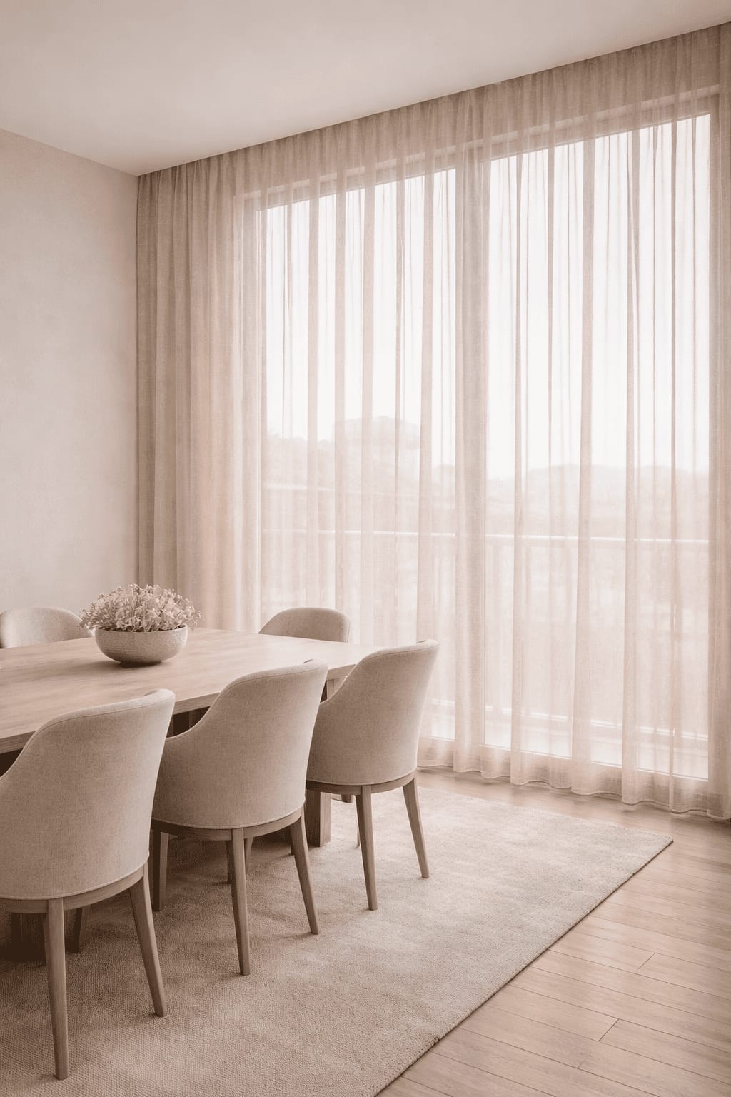 Vertical Linen-Effect Self-Texture Textura Verona 1 Curtain Fabric  SS -211