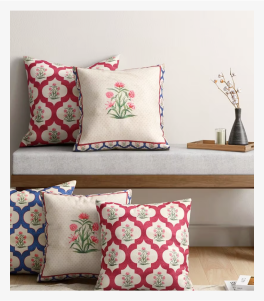 Poppy Window Blended Velvet Cushion Cover Set of 5